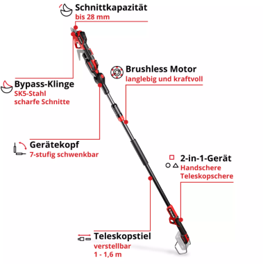 Preview: Einhell PROFESSIONAL Akku-Astschere GP-LS 18/28 Li T BL-Solo, 3408330